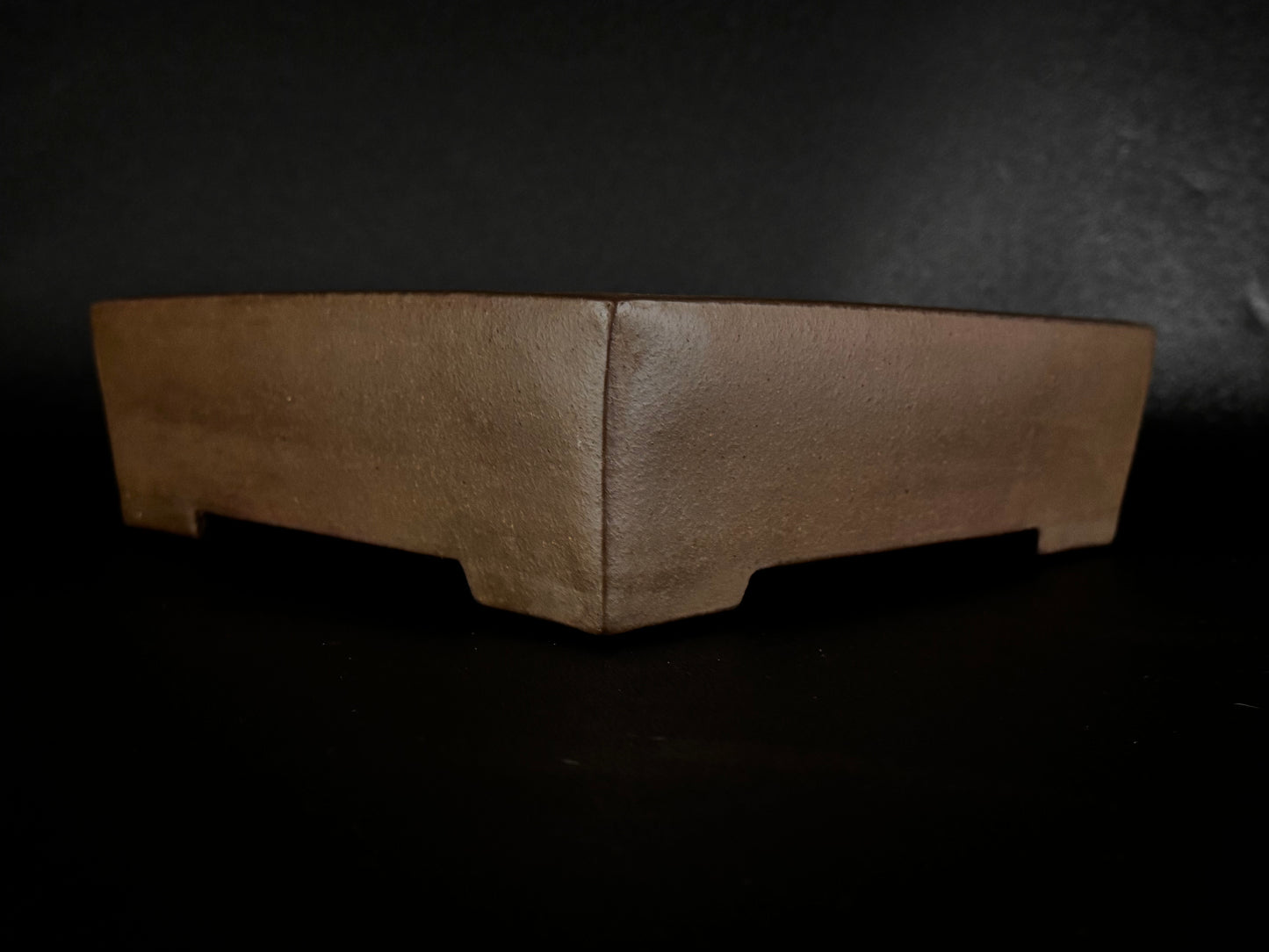 GYOUZAN 1St Gen (Nakano Yukizyou “中野行常”) "Hand signed 爪描き" - 常滑 – 30.2cm Square Unglazed Hand-Signed Bonsai Pot（正方鉢・無釉・爪描き銘）