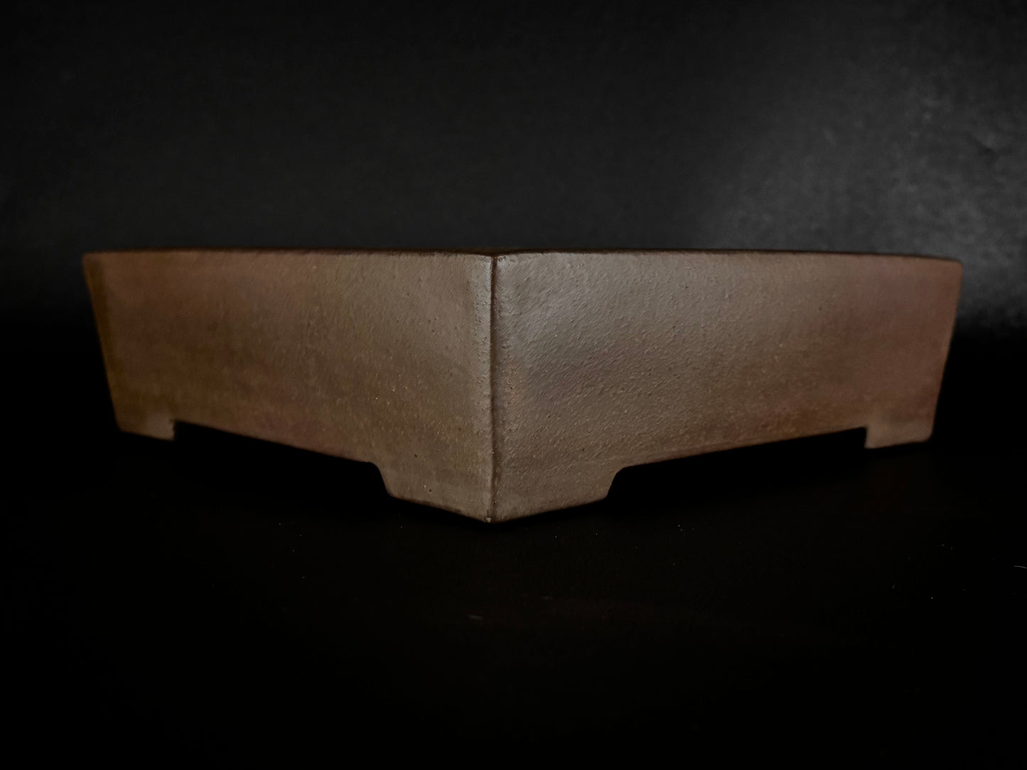 GYOUZAN 1St Gen (Nakano Yukizyou “中野行常”) "Hand signed 爪描き" - 常滑 – 30.2cm Square Unglazed Hand-Signed Bonsai Pot（正方鉢・無釉・爪描き銘）