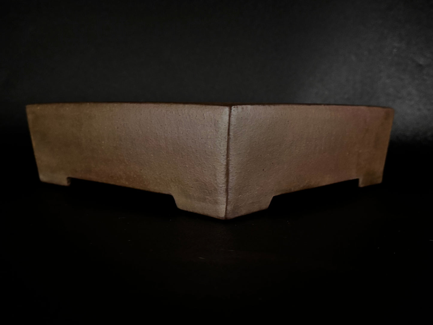 GYOUZAN 1St Gen (Nakano Yukizyou “中野行常”) "Hand signed 爪描き" - 常滑 – 30.2cm Square Unglazed Hand-Signed Bonsai Pot（正方鉢・無釉・爪描き銘）