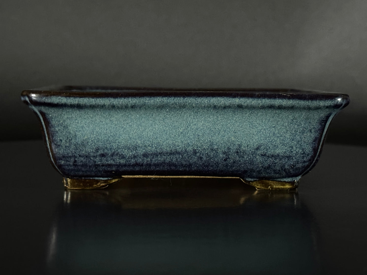 Yamafusa’s Wife (Housyu Otorifune) – 常滑 – 13.7cm – Rectangular – Blue Glazed