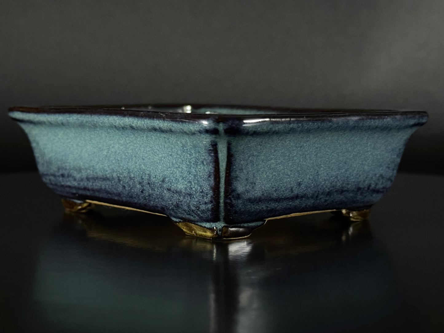 Yamafusa’s Wife (Housyu Otorifune) – 常滑 – 13.7cm – Rectangular – Blue Glazed