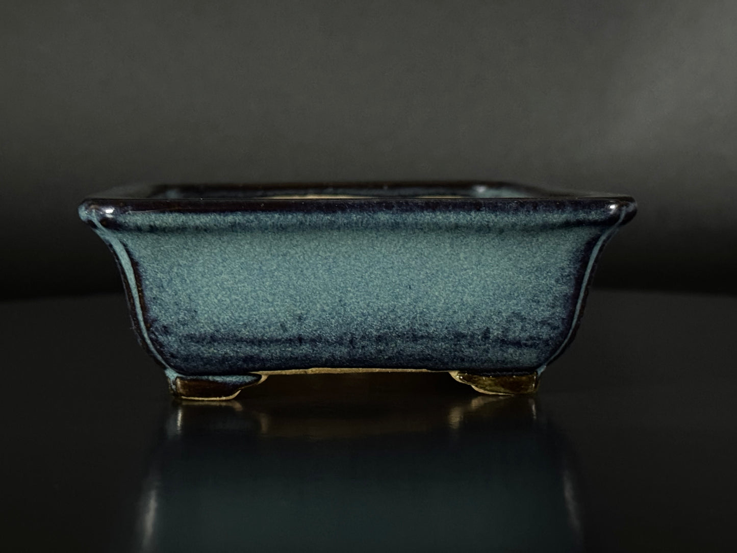 Yamafusa’s Wife (Housyu Otorifune) – 常滑 – 13.7cm – Rectangular – Blue Glazed