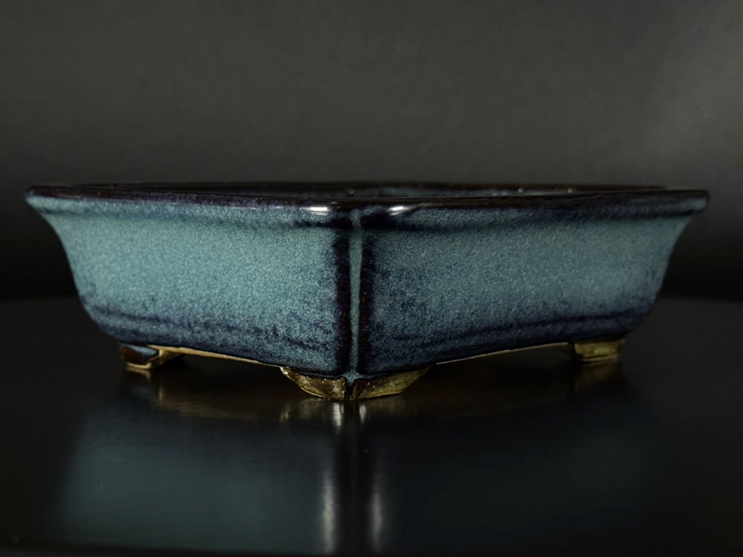 Yamafusa’s Wife (Housyu Otorifune) – 常滑 – 13.7cm – Rectangular – Blue Glazed