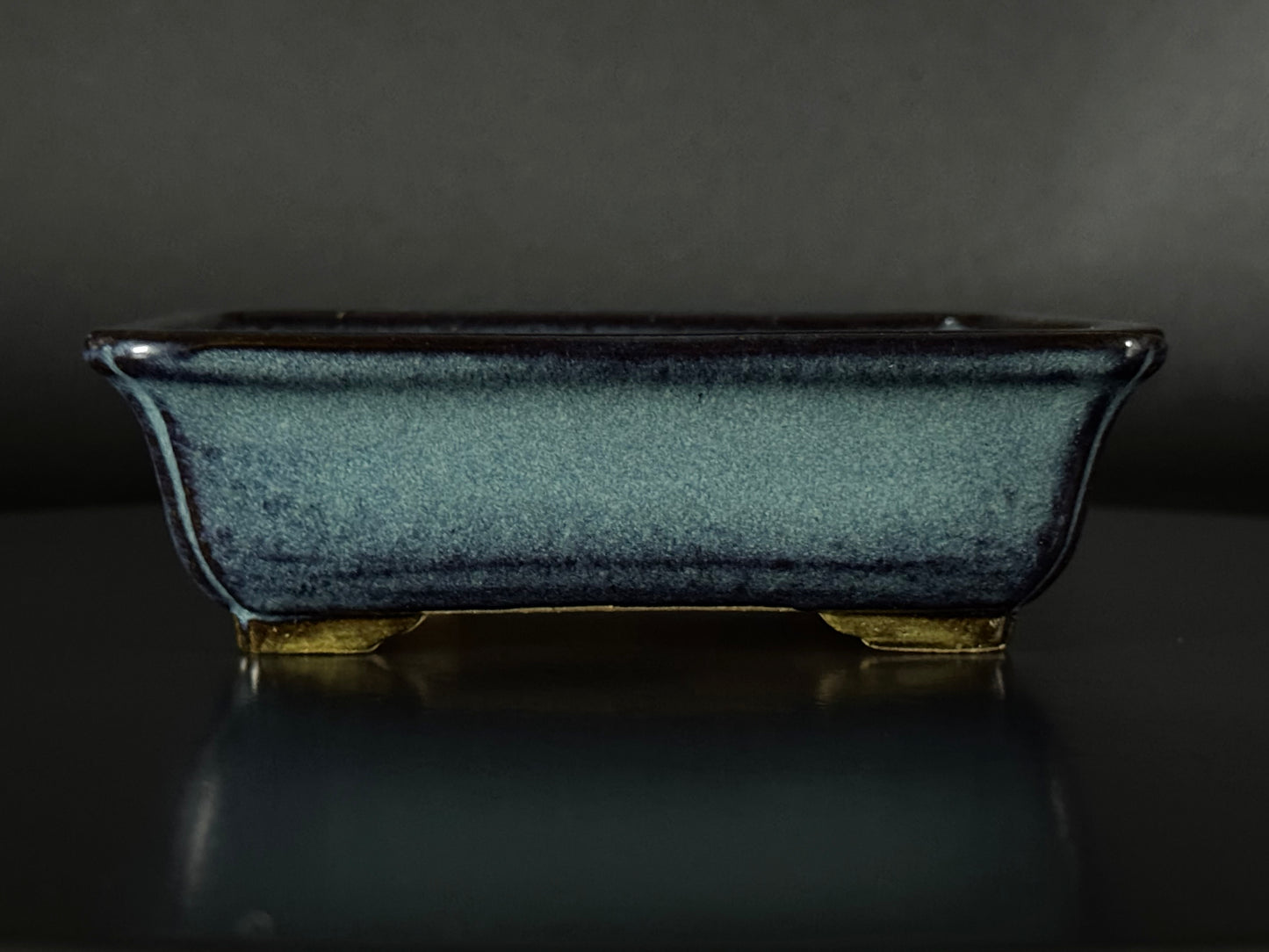 Yamafusa’s Wife (Housyu Otorifune) – 常滑 – 13.7cm – Rectangular – Blue Glazed