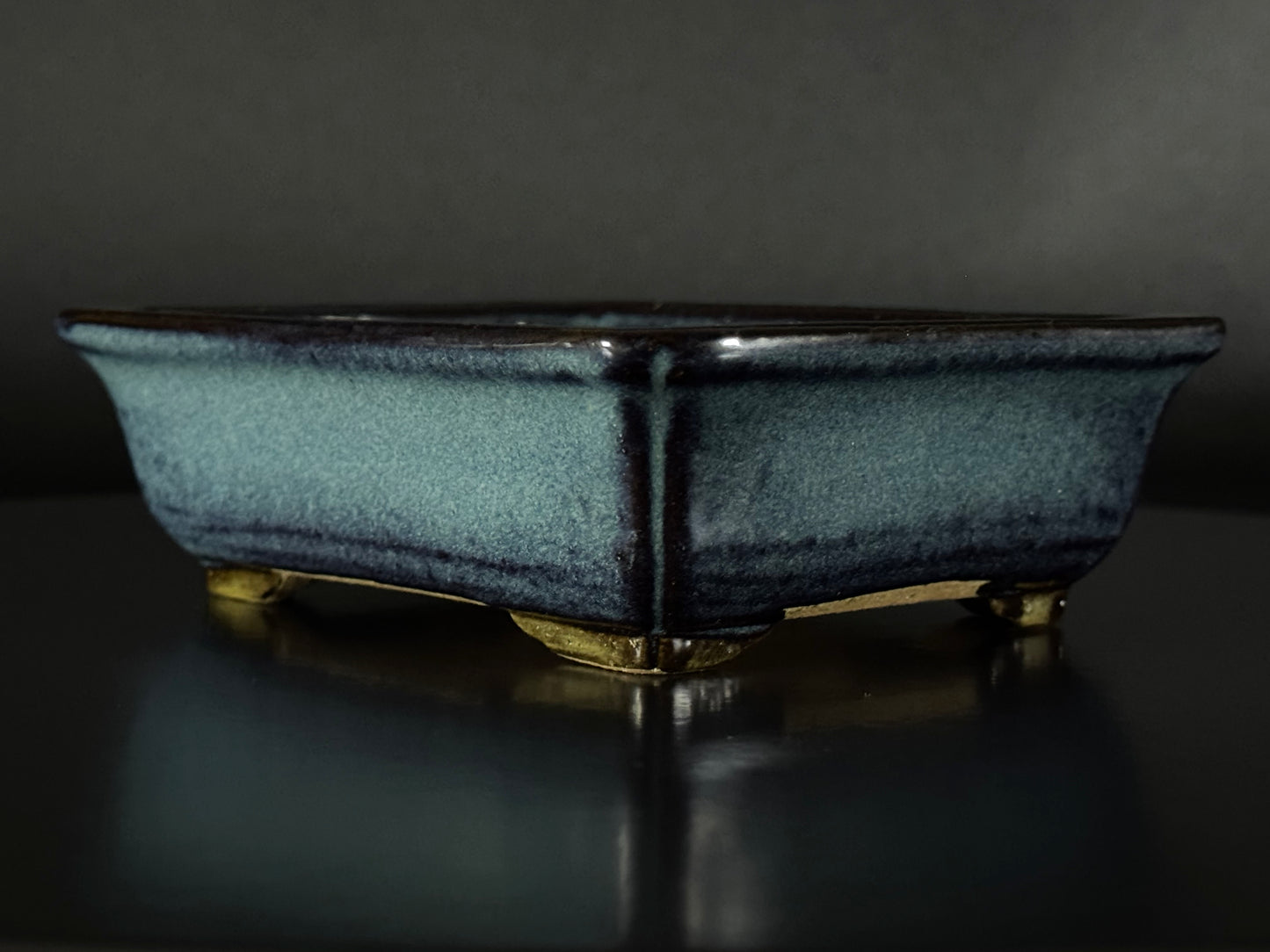 Yamafusa’s Wife (Housyu Otorifune) – 常滑 – 13.7cm – Rectangular – Blue Glazed