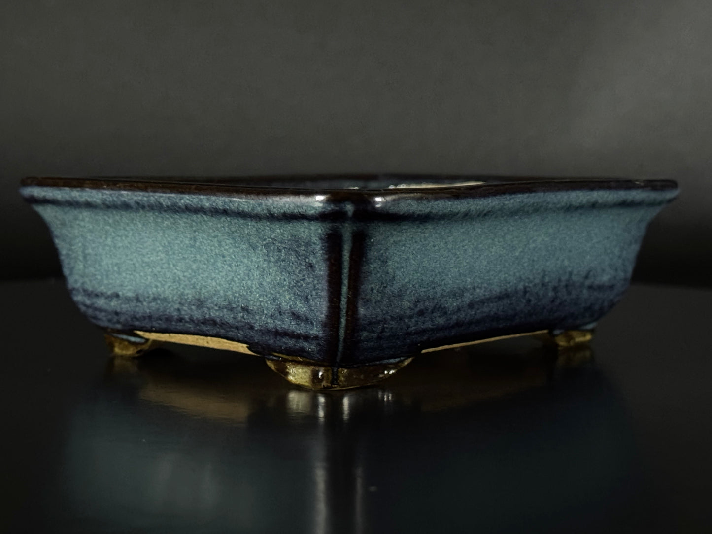 Yamafusa’s Wife (Housyu Otorifune) – 常滑 – 13.7cm – Rectangular – Blue Glazed